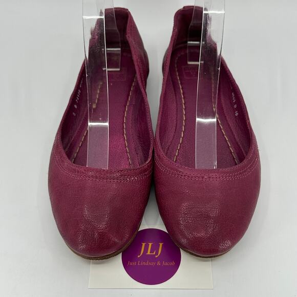 Frye Women's Carson Burgundy Leather Slip On Ballet Flats 72130 Size 8 B - Picture 3 of 11